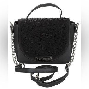 Rare NEW Designer Black Rhinestone Purse Bmelodie Crossbody by Steve Madden
